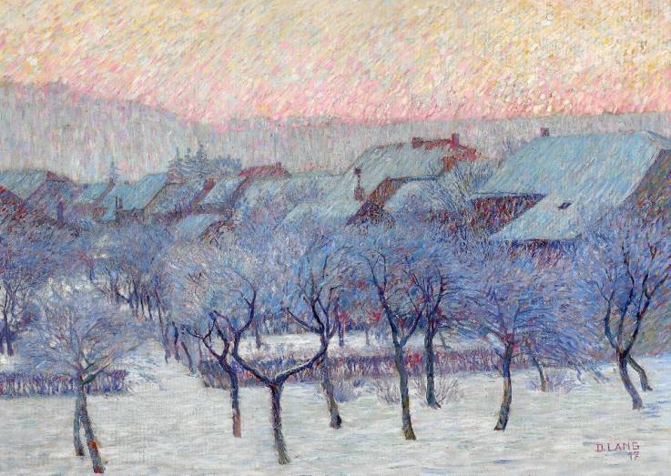 
Dominique Lang (1874-1919), Matinée d'hiver, 1917, huile sur toile, 54,5 x 76 cm

