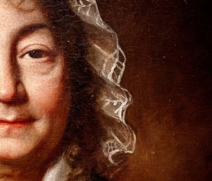 Monique Daniche (1737-1824), Portrait of Catherine Hubscher (1753-1835), known as “Madame Sans-Gêne” (detail), c. 1800. Oil on canvas, 63.5 x 54.5 cm. MNAHA collection. © Eric Chenal