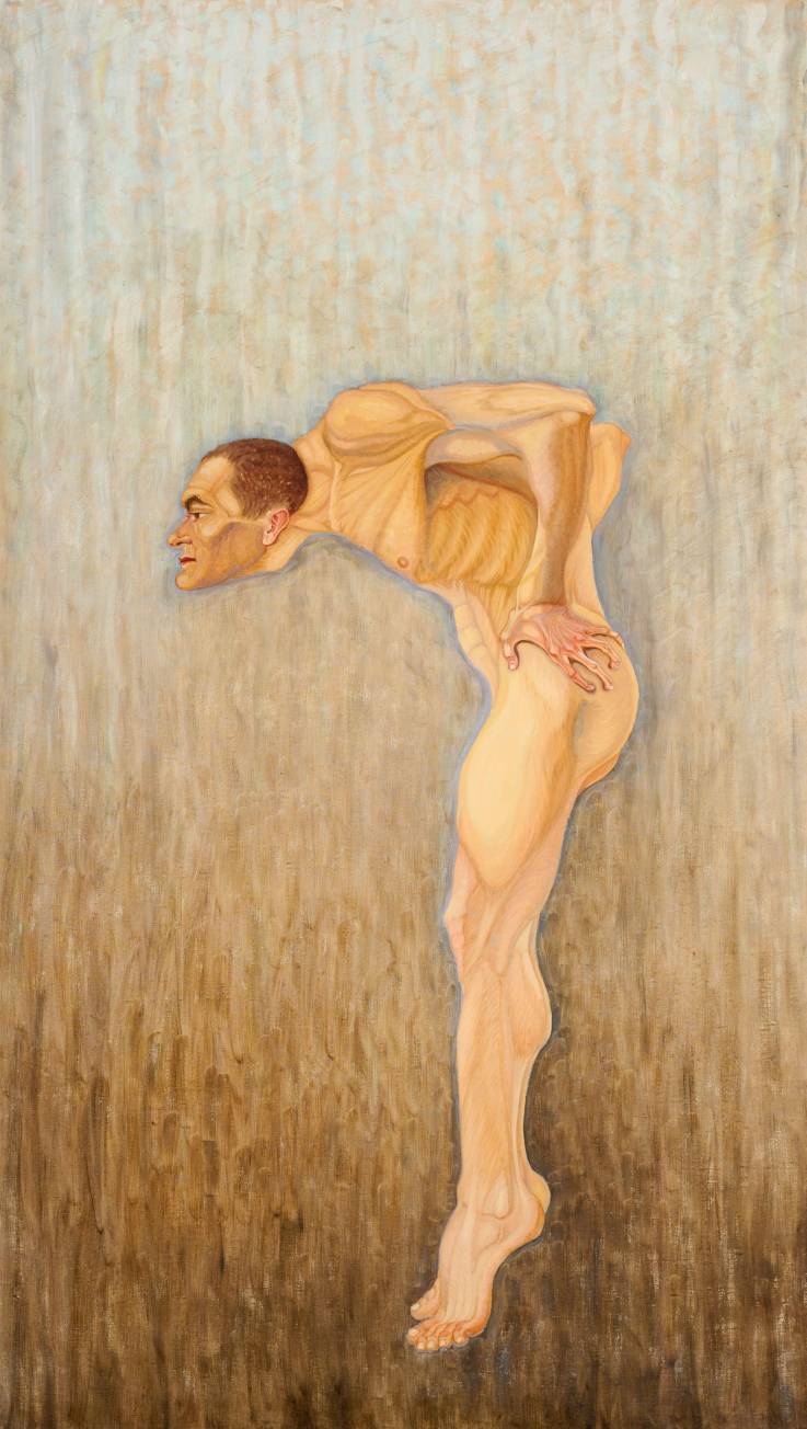 Berthe Brincour (1879-1947), Untitled (Male Nude Moving in Space), c. 1915-1930, oil on canvas, Collection MNAHA