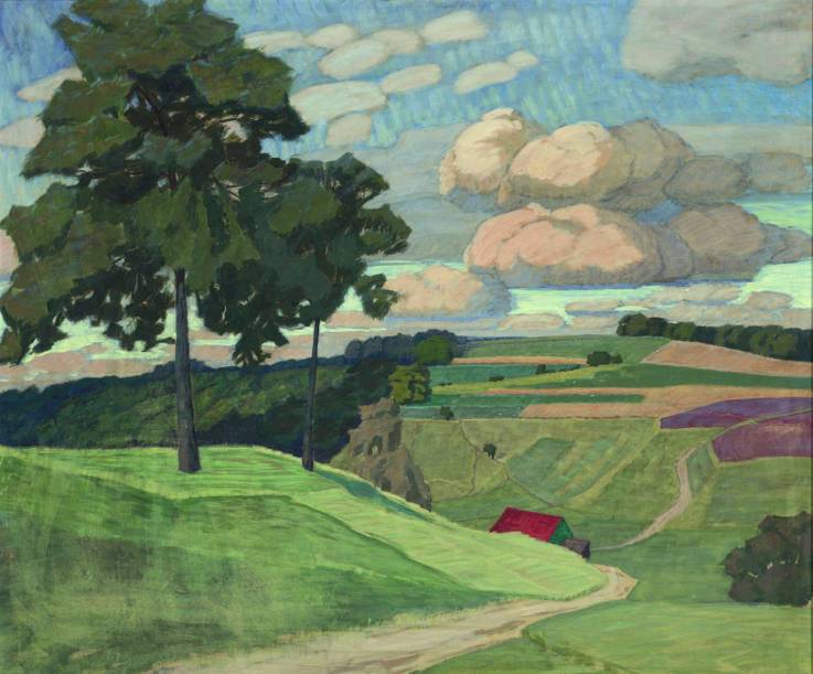 Berthe Brincour (1879-1947), Untitled (Plateau Landscape), gouache on paper, c. 1900-1915, Collection MNAHA