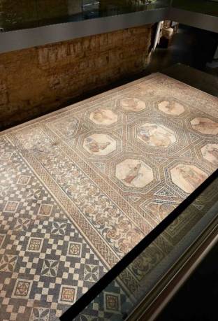 View on the roman floor mosaic of Vichten