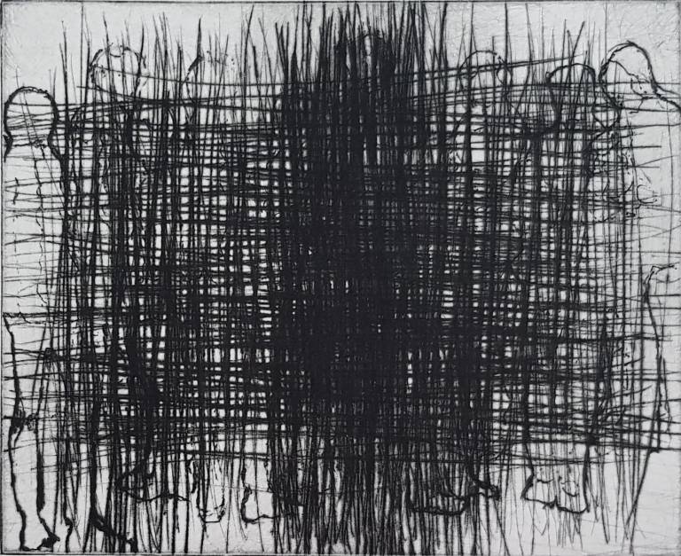 Yvonne Simon, Hidding People I, pointe sèche sur cuivre