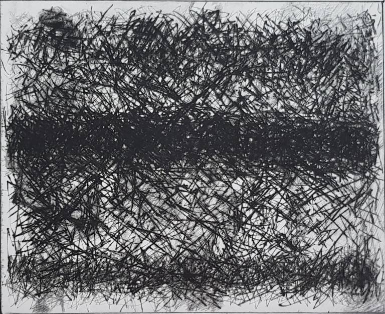 Yvonne Simon, Hidding People II, pointe sèche sur cuivre