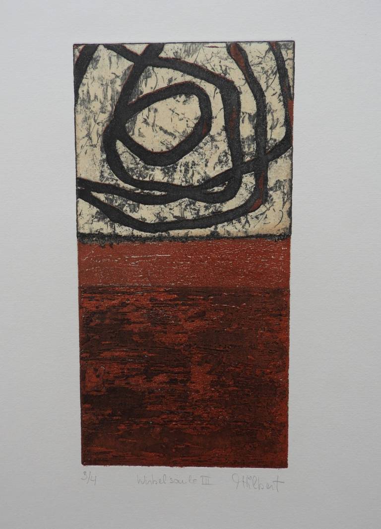 Malou Faber-Hilbert, Wirbelsäule III, aquatinte au sucre, encrage Hayter